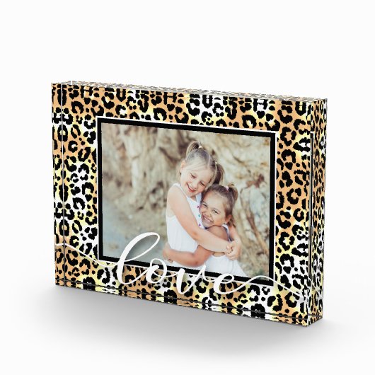 Bloc Photo LOVE Script Overlay Leopard Motif animal (Droite)