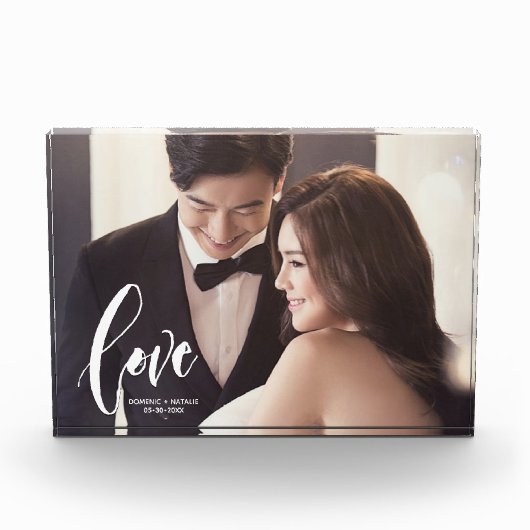 Bloc Photo Love Script photo mariage personnalisée (Devant)