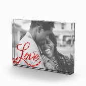Bloc Photo Love Script | Red Parties scintillant Moderne Call (Droite)