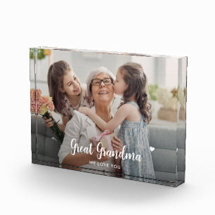 Bloc Photo Love You Great Grand Grand-mère Script moderne