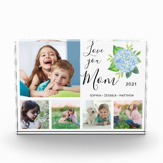 Bloc Photo Love You Mom Family Photo Collage Hydrangea (Devant)
