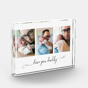 Bloc Photo Love You Papa Custom Script 3 Photos