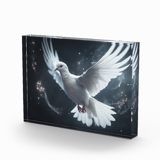 Bloc Photo Lumières scintillantes White Peace Dove (Droite)