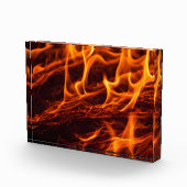 Bloc Photo Macro de flamme de feu dans la cheminée (Droite)