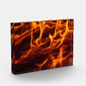 Bloc Photo Macro de flamme de feu dans la cheminée (Gauche)