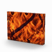 Bloc Photo Macro de flamme de feu dans la cheminée (Droite)
