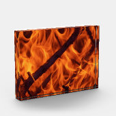 Bloc Photo Macro de flamme de feu dans la cheminée (Gauche)