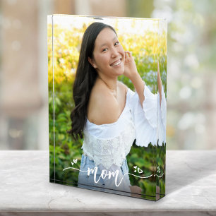 Bloc Photo Maman Calligraphie manuscrite Coeurs Keepsaké pers