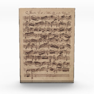 Bloc Photo Manuscrit Bach Musique Feuille Antique