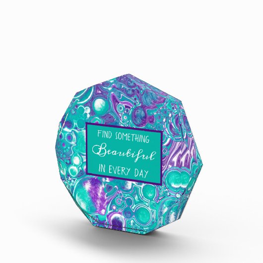 Bloc Photo Marbre d'art fluvial Turquoise et violet comme une (Droite)