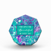 Bloc Photo Marbre d'art fluvial Turquoise et violet comme une (Devant)