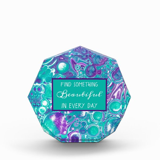 Bloc Photo Marbre d'art fluvial Turquoise et violet comme une (Devant)