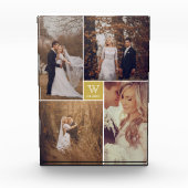 Bloc Photo Mariage Carré moderne Monogramme Collage Photo Blo (Devant)