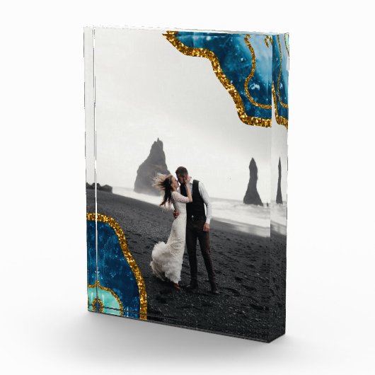 Bloc Photo Mariage de la Parties scintillant de la géode d'âg (Droite)