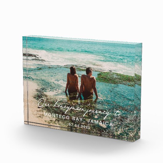 Bloc Photo Mariage Lune de miel - Destination de script blanc (Droite)