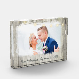 Bloc Photo Mariage photo personnalisé en bois rustique Keepsa