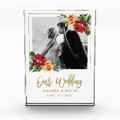 Bloc Photo Mariage Rose vintage Keepsaké Nouveaux mariés (Devant)