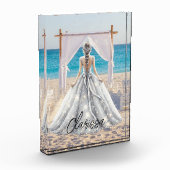 Bloc Photo Mariée Mariage Jour Plage Mariage Fancy Gown (Gauche)