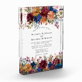 Bloc Photo Marine Marsala Orange Keepsaké Mariage Invitation (Gauche)