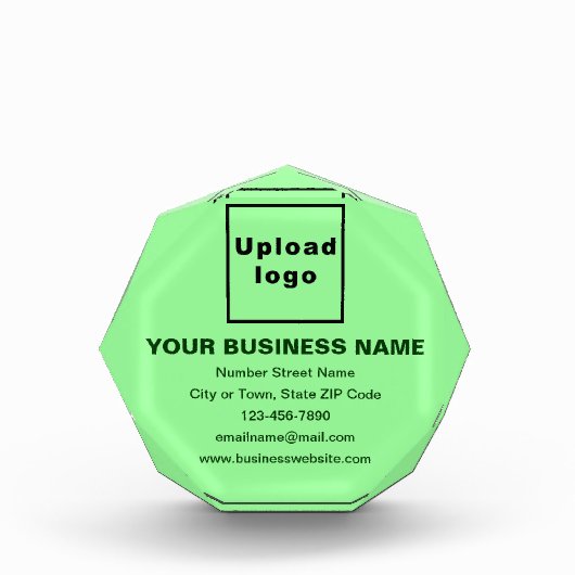 Bloc Photo Marque commerciale en forme d'octogone vert clair (Devant)