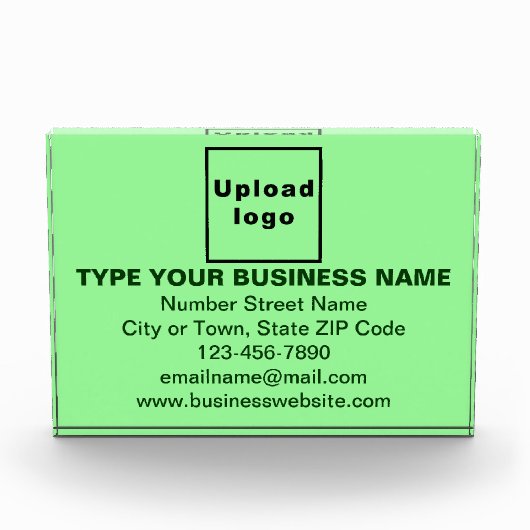 Bloc Photo Marque d'affaires sur rectangle vert clair (Devant)