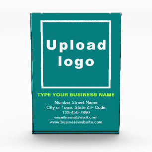 Bloc Photo Marque d'entreprise sur le rectangle Turquoise de