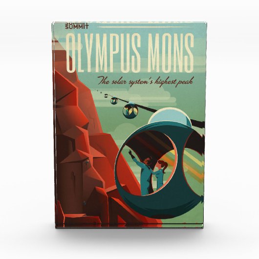 Bloc Photo Mars Olympus Mons Système solaire Volcano le plus (Devant)