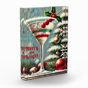 Bloc Photo Martini de Noël Retro les années 50 Cranberry