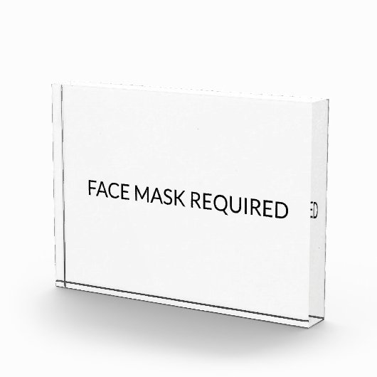 Bloc Photo Masque de visage Requis signe simple noir et blanc (Droite)