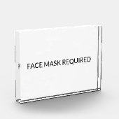 Bloc Photo Masque de visage Requis signe simple noir et blanc (Gauche)