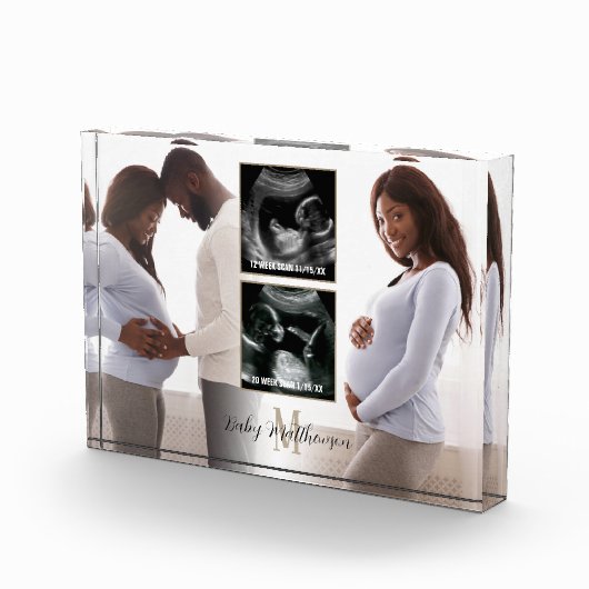 Bloc Photo Maternité Keepsaké 4 photos Monogramme initial (Droite)