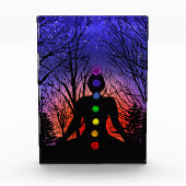 Bloc Photo Méditation Yoga au coucher du soleil (Devant)