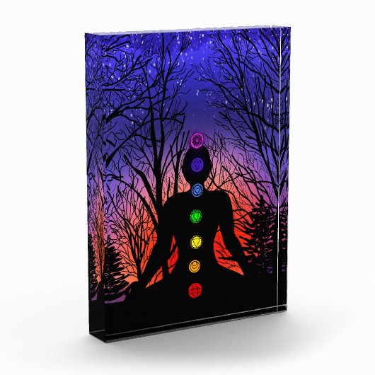 Bloc Photo Méditation Yoga au coucher du soleil (Gauche)