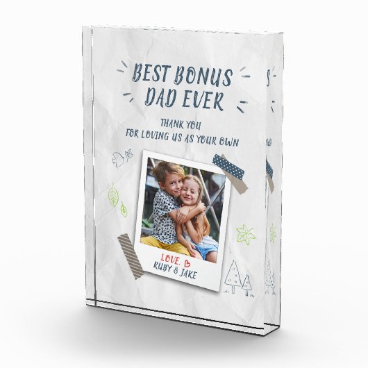 Bloc Photo Meilleur Bonus Papa Fête des pères Custom Stepdad (Droite)