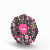 Bloc Photo Meilleur Chien Maman Cute Rose Coeur Fleur Photo C (Droite)