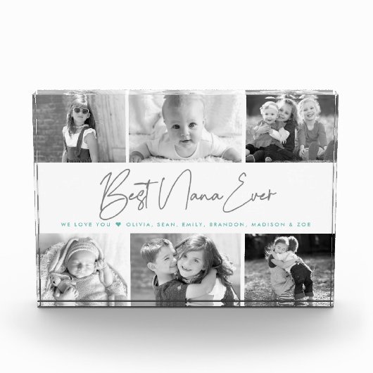 Bloc Photo Meilleur Nana jamais moderne Gris Script Custom Co (Devant)