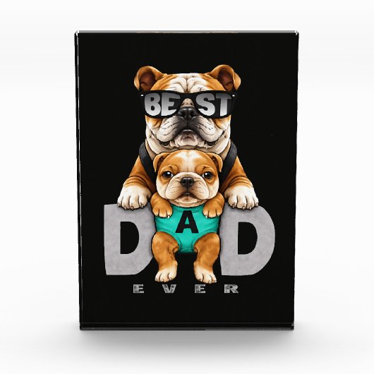 Bloc Photo Meilleur papa bouledogue de tous les temps – Fête  (Devant)