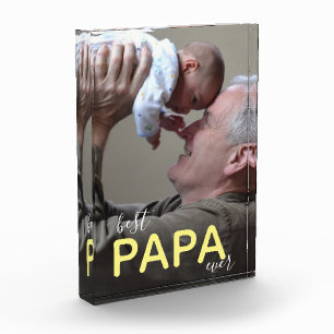 Bloc Photo Meilleur Papa de tous les temps Écriture Moderne G