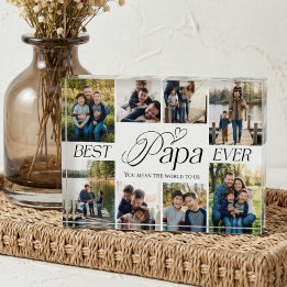 Bloc Photo Meilleur Papa du Monde Cœur Famille Photo Montage 