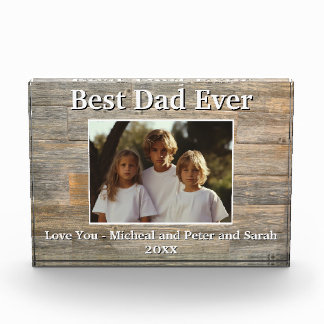 Bloc Photo Meilleur papa Jamais modèle photo à grains de bois