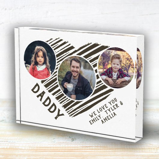 Bloc Photo Meilleur Père Coeur Fête du Père 3 Collage photo