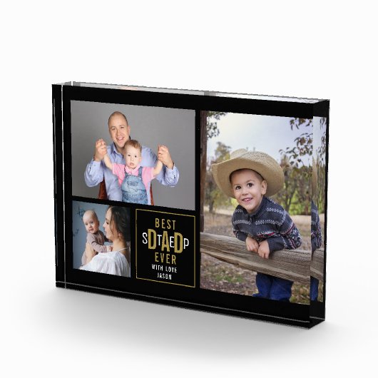 Bloc Photo Meilleure Étape Papa Ever 3 Photo Collage Noir Et  (Droite)