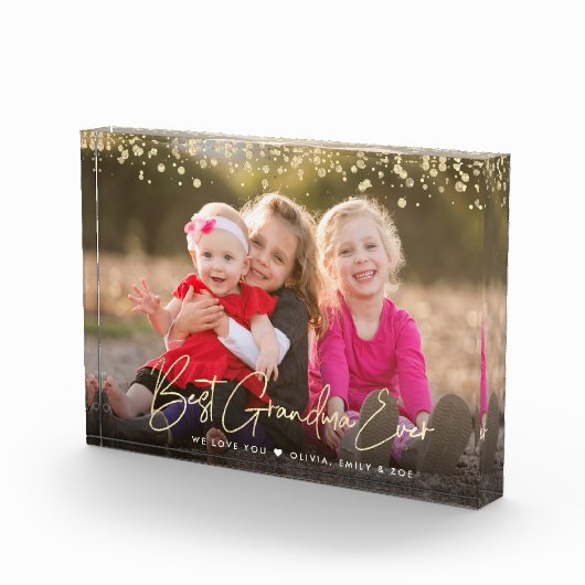 Bloc Photo Meilleure grand-mère jamais Parties scintillant or (Droite)