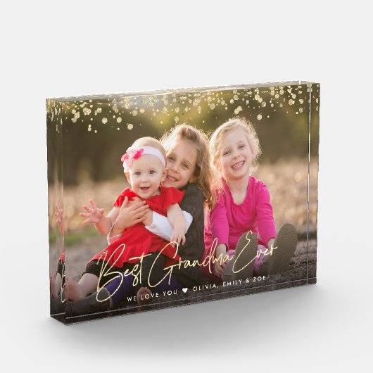 Bloc Photo Meilleure grand-mère jamais Parties scintillant or (Gauche)