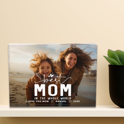 Bloc Photo Meilleure maman dans le monde entier la journée de