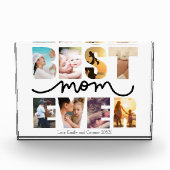 Bloc Photo Meilleure maman jamais heureux mères jour texte en (Devant)