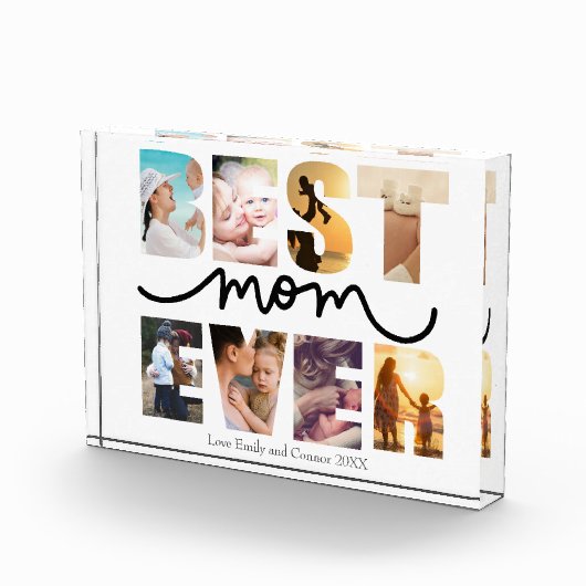 Bloc Photo Meilleure maman jamais heureux mères jour texte en (Droite)