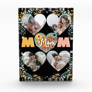 Bloc Photo Meilleure maman Jamais Multi Heart forme Photo