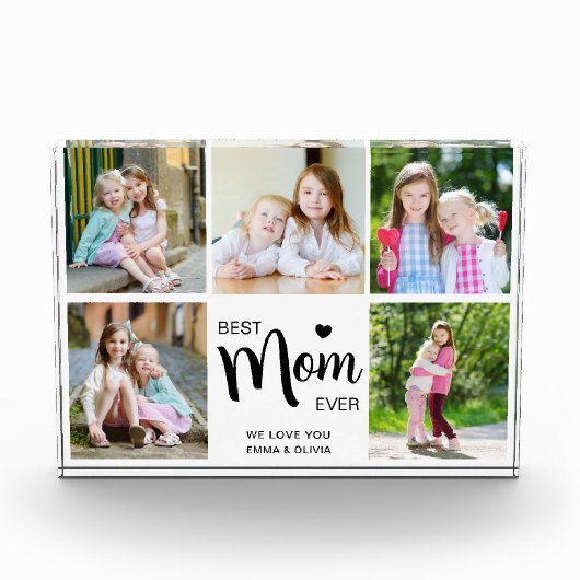 Bloc Photo Meilleure maman Jour des mères Noir Blanc Photo Bl (Devant)