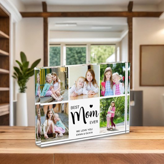 Bloc Photo Meilleure maman Jour des mères Noir Blanc Photo Bl